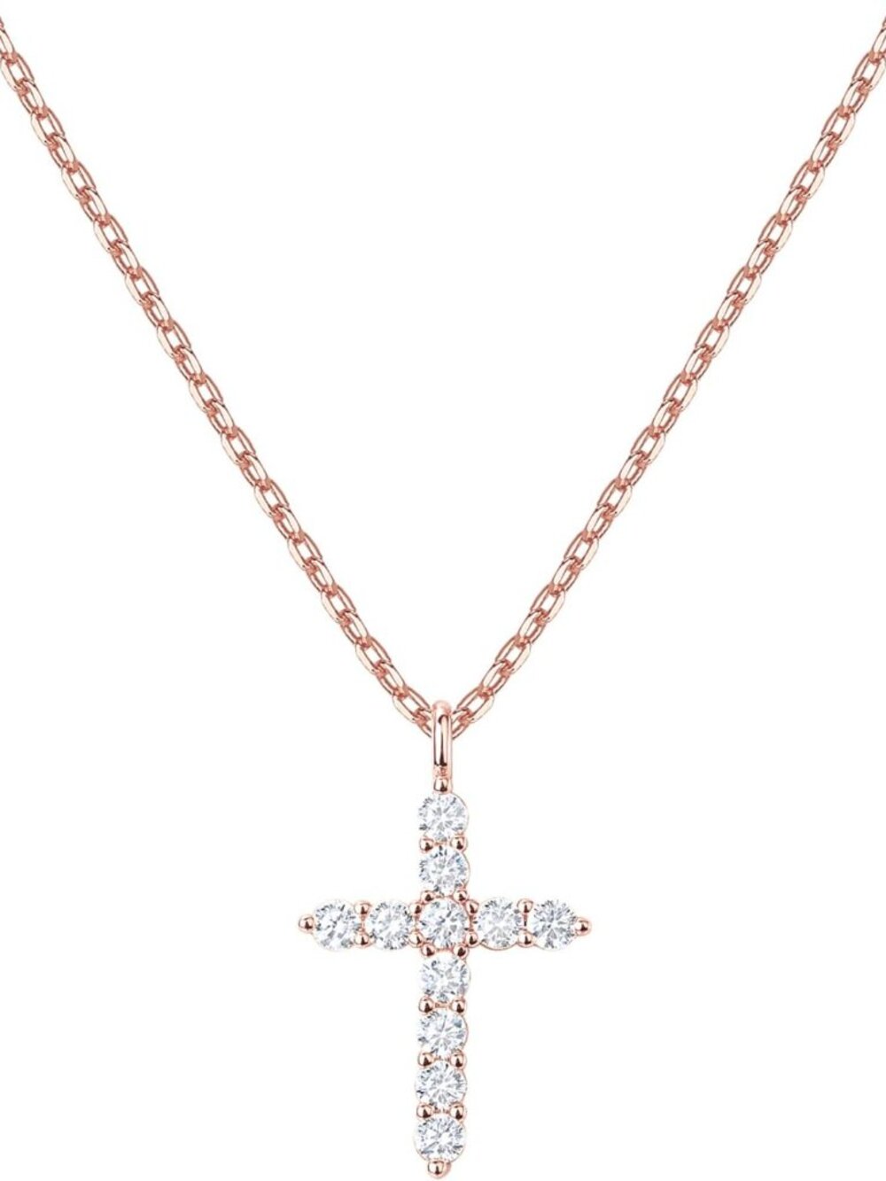 14K Gold Plated Cubic Zirconia Cross Necklace for Women | Cross Faith Pendant Ne